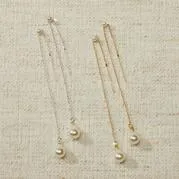 Aretes de hilo con perla