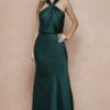 Satin halter cruzado - Image 5