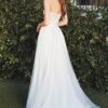 Vestido largo ampon tul strapple corset bordado abertura pierna
