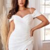 Off shoulder drapeado abertura en pierna - Image 3