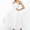Circular strapless aplicaciones flores 3D