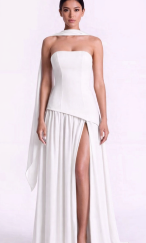 Strapless asimétrico corset con estola