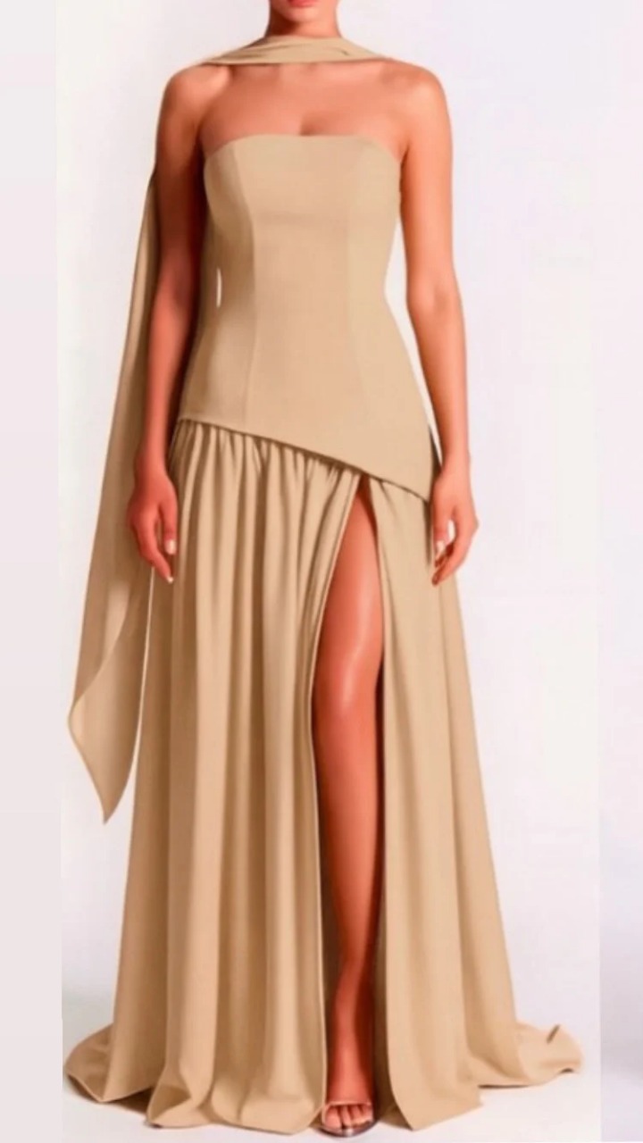 Strapless asimétrico corset con estola