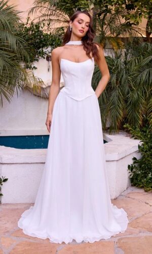 Línea A chiffon corset con estola